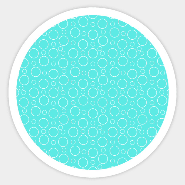 Aqua Bubbles. A simple, modern design in aqua and white. Sticker by innerspectrum